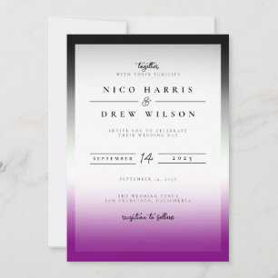 Convite Casamento de Orgulho Asexual Elegante