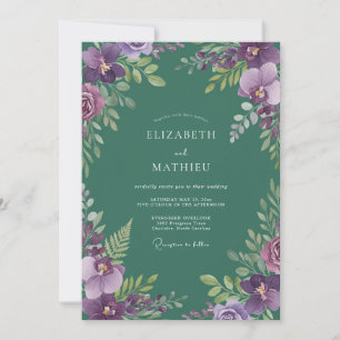 Convite Casamento de Orquídea Abeto Âmbar