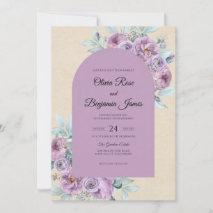 Convite Casamento de Orquídea Peônia Champagne