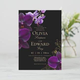 Convite Casamento de Orquídea Tropical Flor de Moçambique 