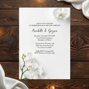 Convite Casamento de Orquídeas Brancas Elegantes