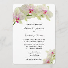 Convite Casamento de Orquídeas Brancas Lindas e Rosa Quent