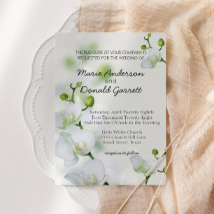 Convite Casamento de Orquídeas Elegante Suave