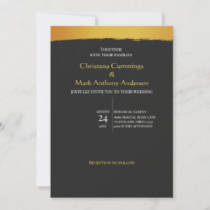 Convite Casamento de Ouro à Meia-Noite