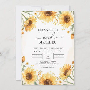 Convite Casamento de ouro Bloom Sunflower Arch