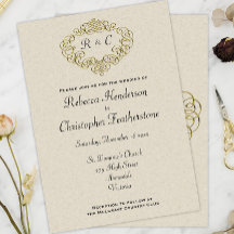 Casamento de ouro Crest Monogrammed Elegance