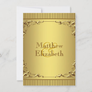 Convite Casamento de Ouro Elegante