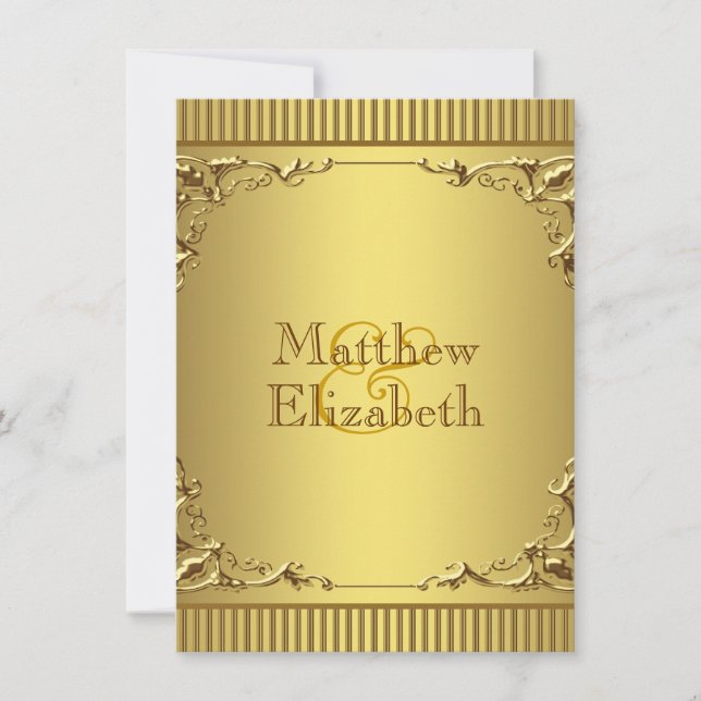 Convite Casamento de Ouro Elegante (Frente)