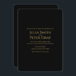 Convite Casamento de ouro moderno<br><div class="desc">Convite para casamento de ouro moderno. Você pode personalizar todo o texto deste cartão. Este belo e único convite de casamento escrito em ouro vem com um envelope branco. Personalize todo o texto escrito neste cartão. É escrito em tipografia simples e elegante do ouro. Você pode personalizá-lo pressionando o botão...</div>