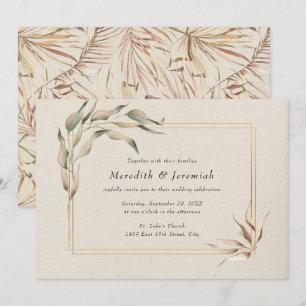 Convite Casamento de Ouro russo Greenery