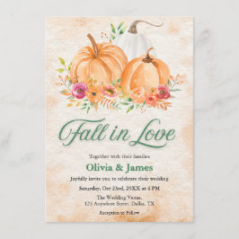 Convite Casamento de Outono Abóbora Enamorada
