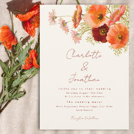 Convite Casamento de Outono Boho com Flores Silvestres