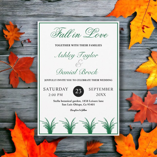 Convite Casamento de Outono Boho Quadro Rústico Elegante V (Criador carregado)