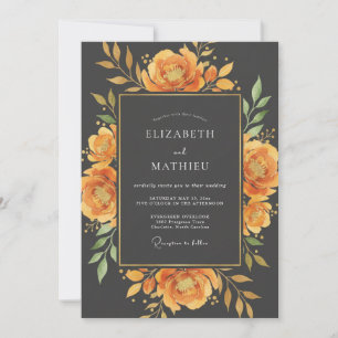 Convite Casamento de Outono com Âmbar Marcante