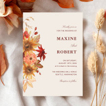 Casamento de Outono com Folhas de Outono Elegantes