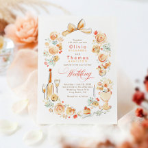 Casamento de Outono Desenhado à Mão com Florais Fr