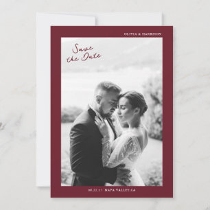 Convite Casamento de Outono em Borgonha Save the Date