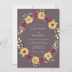 Convite Casamento de Outono Plum Regal