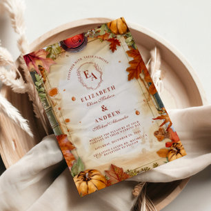 Convite Casamento de outono Rustic Pumpkin Spice