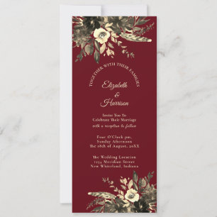 Convite Casamento De Outono Rustic Red Dried