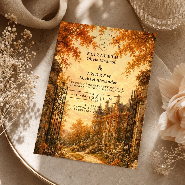 Convite Casamento de Outono Vintage (Criador carregado)