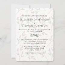 Casamento de Padrão de Flores Selvagens Rosa e Ver