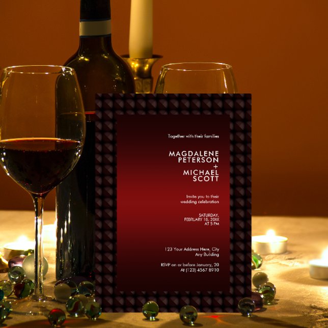 Convite Casamento de Padrão de Forma de Polígono Maroônico (Criador carregado)