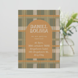Convite Casamento de Padrão de Tartan Celta Escocês