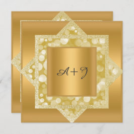 CONVITE CASAMENTO DE PADRÃO DOURADO GLITTER