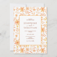 Casamento de Padrão Floral Laranja Queimado com Aq