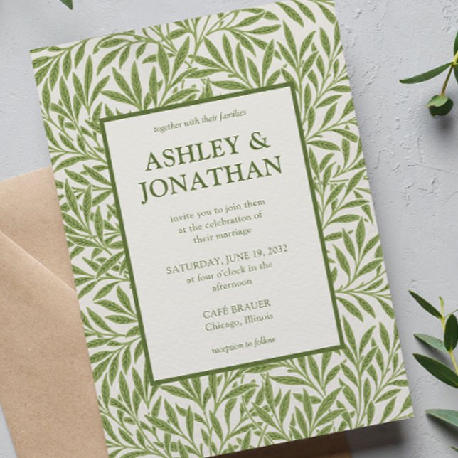 Convite Casamento de Padrão Selvagem de William Morris (Criador carregado)