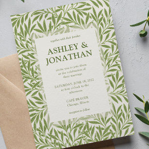 Convite Casamento de Padrão Selvagem de William Morris