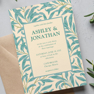Convite Casamento de Padrão Selvagem de William Morris