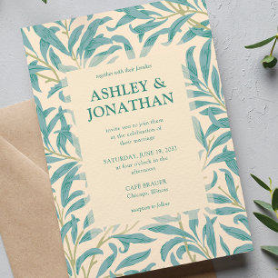 Convite Casamento de Padrão Selvagem de William Morris