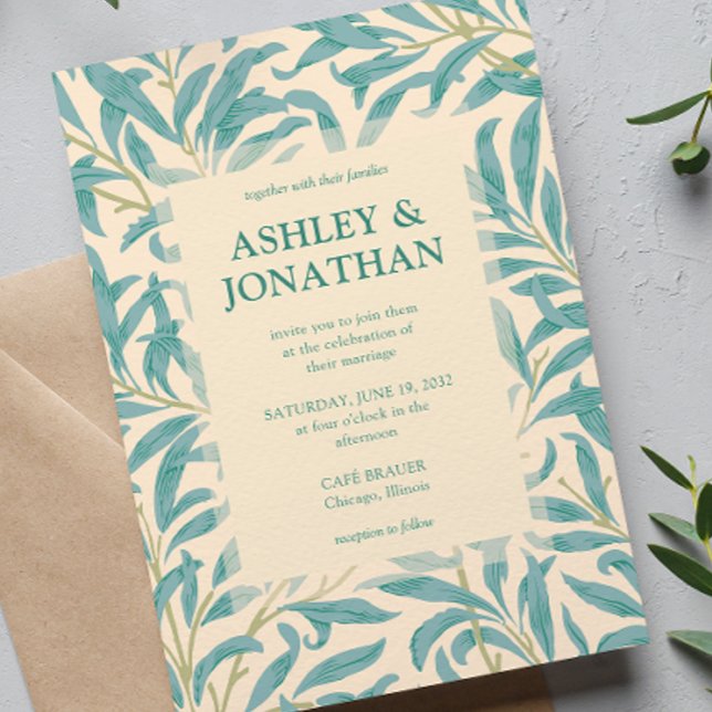 Convite Casamento de Padrão Selvagem de William Morris (Criador carregado)