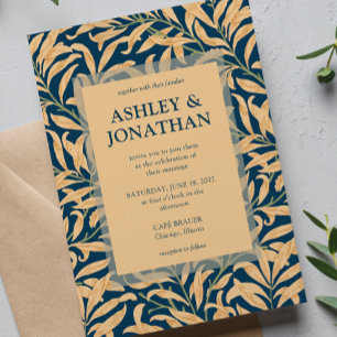 Convite Casamento de Padrão Selvagem de William Morris