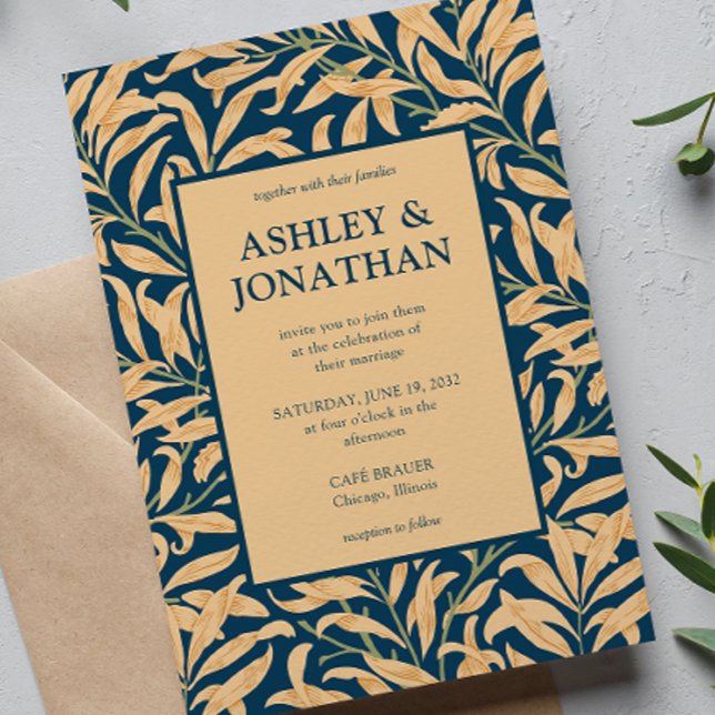 Convite Casamento de Padrão Selvagem de William Morris (Criador carregado)