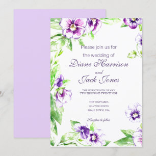 Convite Casamento de Painéis de Aquarela