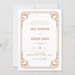 Convite Casamento de País Elegante