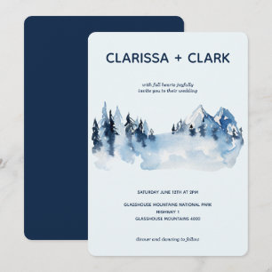 Convite Casamento de Paisagem de Montanha Clássica Moderna