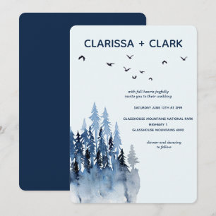 Convite Casamento de Paisagem de Montanha Clássica Moderna