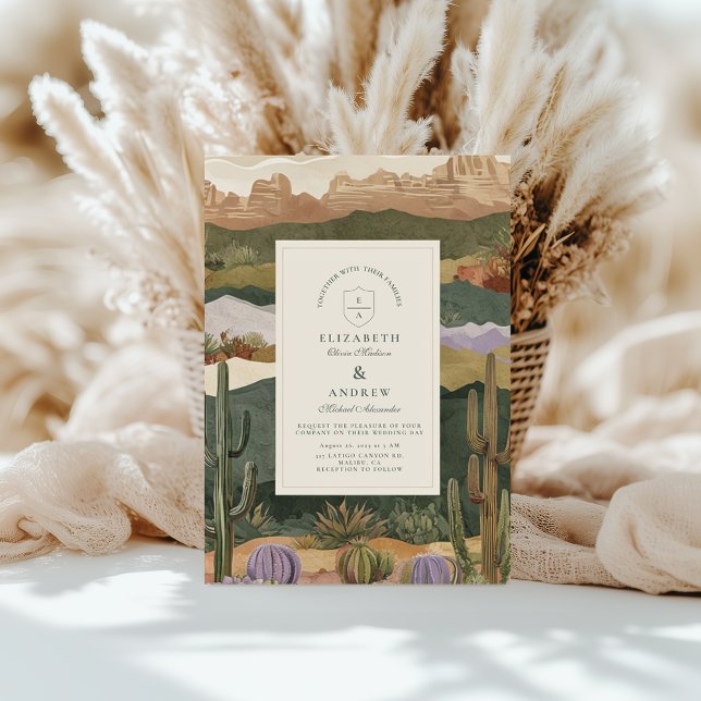 Convite Casamento de Paisagem do Deserto do Sudoeste (Criador carregado)