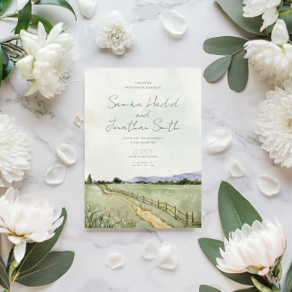 Convite Casamento de Paisagem Verde