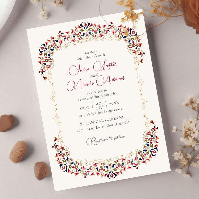 Convite Casamento De Paisley De Paisley Artístico De Luxo (Criador carregado)