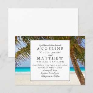 Convite Casamento de Palm de praia tropical Vintage