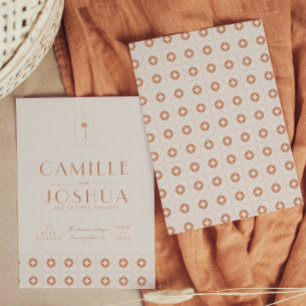 Convite Casamento de Palm primavera retro