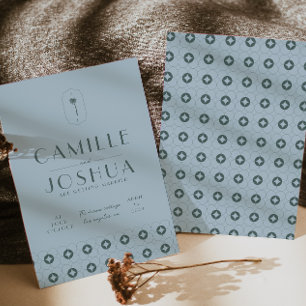 Convite Casamento de Palm primavera retro