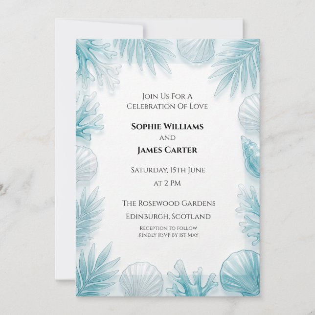 Convite Casamento de Palma Tropical (Frente)