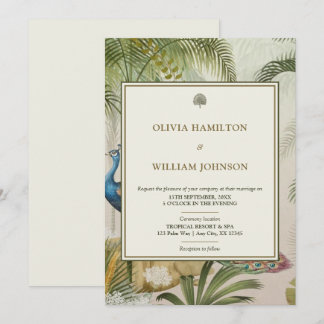Convite Casamento de Palma Tropical de Ivory