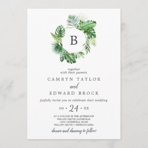 Convite Casamento de Palma Tropical Selvagem